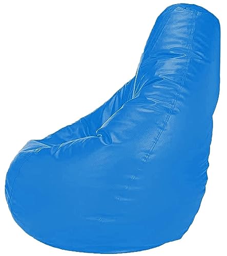 Image of Casa Copenhagen Premium Leather Bean Bag Chair, Filled with Beans | Capacity: Upto 7 Ft Height, 200 KG Weight | 5XL | Royal Blue Berry