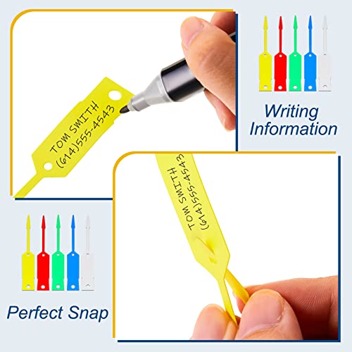 Image of Lewtemi 1000 Pcs Self Lock Arrow ID Key Tags, 4 1 /2 inch x 3 /4 inch Blank Vinyl Key Ring Repair Labels, Tear Resistant Writable Car Parts Tags for Office Automotive Dealership Shop Supplies(Mixed Colors)