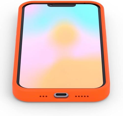 Miniatura 4 de FELONY CASE - Funda para iPhone 15 Pro - Funda de silicona naranja neón  Silicona líquida con forro de microfibra antiarañazos, funda protectora a