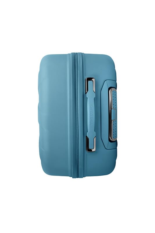 Image of Swiss Era Hard Shell 55 Cms Cabin Luggage - Premium ABS Spinner Trolley Bag with 8 Wheels - 20 Inches Lightweight Cabin Bag for Flights - Blue | 20