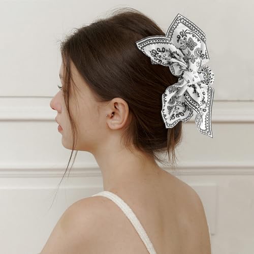 Ravlzors 2 Pcs Boho Bow Hair Claw Clips Paisley Hair Clips Big Hair Claws Large Bow Knot Adorable Fashion Hair Accessories For Thick Hair Women thumb #5