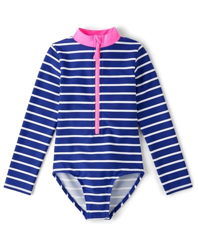 Image of Gymboree Girls and Toddler Long Sleeve Rashguard One Piece Swimsuit