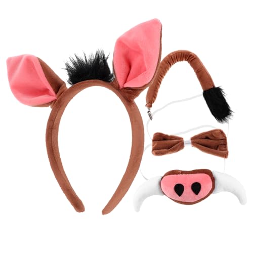 CRILSTYLEO Diadema De Cerdo Para Cosplay y Fiesta Orejas y Nariz Falsos Diseño Único