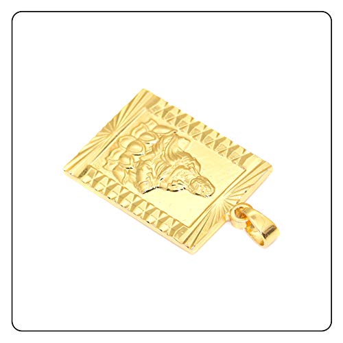 Fashion Plated 18K Gold Buddha Dog Tag Pendant Guan Yin Necklace,22" Box Chain4
