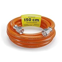 Gasschlauch 1,5 m – Propangasschlauch für Gasgrill & Campingkocher – Gas Schlauch 1/4\ LH Linksgewinde – Gasschlauch Verlängerung – DVGW zertifizierter Gasanschlussschlauch