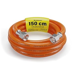 Gasschlauch 1,5 m – Propangasschlauch für Gasgrill & Campingkocher – Gas Schlauch 1/4" LH Linksgewinde – Gasschlauch Verlängerung – DVGW zertifizierter Gasanschlussschlauch