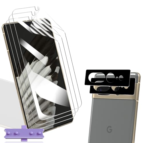 Yiunssy Para Google Pixel 7 Pro TPU Protector de Pantalla [Non-Cristal Templado] + Lente de Cámara Cristal Templado [2+2 Piezas],HD Antiarañazos Protector de Pantalla para Google Pixel 7 Pro