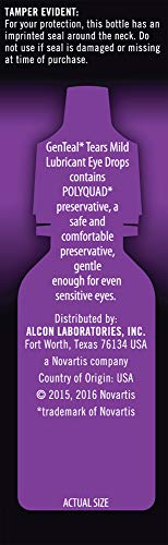GenTeal Tears Lubricant Eye Drops, Mild Liquid Drops, 15-mL