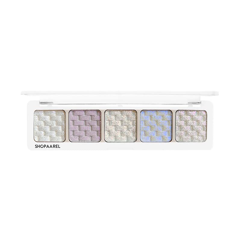Image of SHOPAAREL Sparkle 5 Color Eyeshadow Palette | Highly Pigmented Shimmer & Glitter Shades | Long Lasting, Blendable Eye Makeup | Compact Travel Friendly Eye Shadow Kit for Women (Twilight)