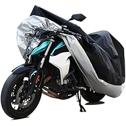 Lona Impermeable para Motocicleta, Funda Cubierta Cubre de Moto Motocicleta Scooter, Funda Moto Impermeable, Protector Cubierta Moto Exterior, Funda para Moto Universal, 210D con Orificios