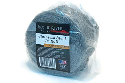 434 Stainless Steel Wool (1lb Roll/Reel) - by Rogue River Tools. COARSE Grade! - Made in USA, Oil Free, Won’t Rust. Choose from All Grades!