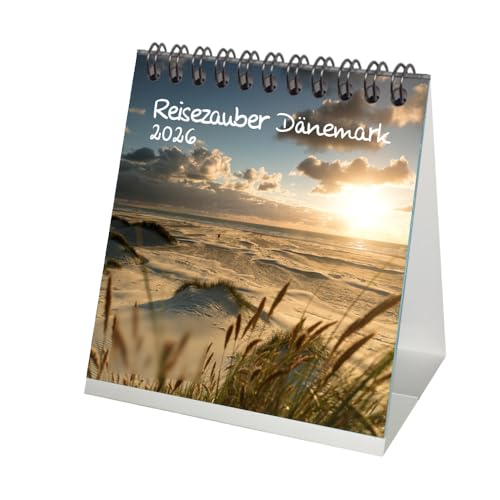 Naturzauber Dänemark Tischkalender 10cm x 10cm für 2026 Natur Reise Land Urlaub - Set-Inhalt: 1x Kalender, 1x Weihnachtsanhänger (insgesamt 2 Teile)