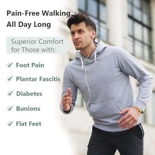 alcubieree Men's Orthopedic Slip On Walking Shoes Arch Support for Plantar Fasciitis Non-Slip Rubber Sole Lightweight Breathable Sneakers (US 5.5-13)2