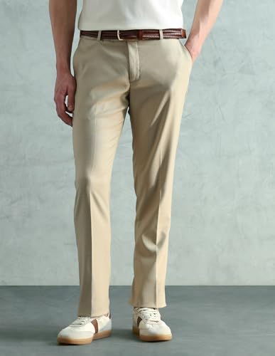 Image of Arrow Men's Tapered fit Textured Trousers