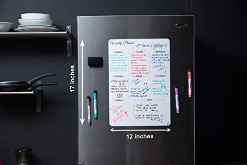 17X12 Inch Dry Erase Calendar - Magnetic Calendar For Fridge - Fridge Whiteboard Calendar - Fridge Calendar - Calendar Whiteboard - White Board Calendar Dry Erase For Refrigerator #TOP3