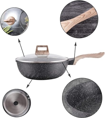 Wok antiadherente con tapa de vidrio y base inducción miniatura 3