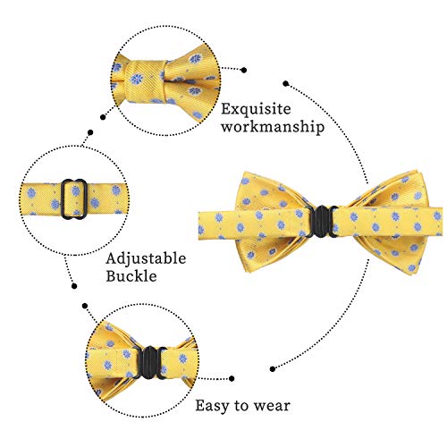 Image of HISDERN Bow Ties for Boys Pre Tied Toddler Bow Tie Adjustable Kids Bowties Clip On Fun Patterned Bowties for Wedding Party