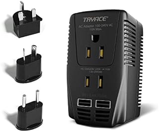 TryAce 2000W Travel Voltage Converter Step Down 220v to 110v Power Converter for Hair Dryer Curling Iron Straightener, 10A Power Adapter with 2 USB Charging Ukraine/EU/UK/AU/US Worldwide Plug
