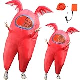 TUSAUW Astronaut costume inflatable costume Funny Halloween Spacesuit Party School Masquerade Game Fans with Bat Wings