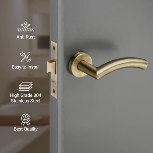 Image of LAPO Bathroom Lock Set | 45x45mm Lock Body | Brass Latch | Works with 30-50mm Door | Keyless Operation | Antique Finish | Left-Right Door Support | Easy Fit Setup | 3 Years Warranty | CMH-5T