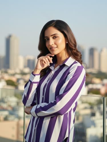 Image of GRECIILOOKS Shirts for Women - Korean Style Long Sleeve Oversized Button Down | Plus Size Workwear Top for Office & Casual Wear