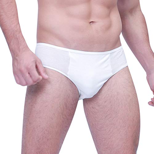YAUOLIVE Men's for Disposabl Underwear Triangle Pants Disposabl Cotton Underwear 3 Pack Large(34.5