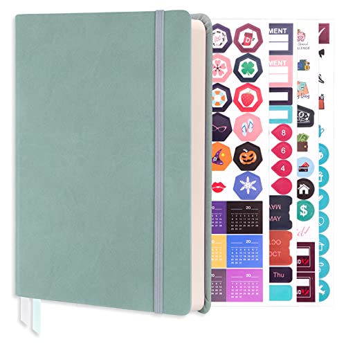 Notizbuch A5 kariert, Hardcover Tagebuch Bullet Squared Journal,dickes Papier mit 100 g/m²,240 Seiten, 120 Blatt,ideal als Tagebuch, Bullet Journal, Ideenbuch, Schreibheft, grün Cover