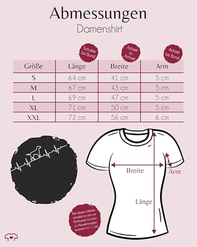 Shirt Damen - Geschenk für Hundebesitzer - Herzschlag Hund - M - Schwarz - Tshirt hundemama hundeshirts hundefan herzlinie t-Shirts Hundehalter hundeshirt Hundefans Hunde Shirts hundemotiv mit
