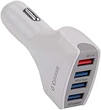 Cargador de coche para iPhone Xs/XR/XS Max, Galaxy S9, LG, Nexus, HTC, QC3.0 4 puertos USB cargador de tel?fono m?vil para coche, adaptador de carga r?pida, color blanco, negro Cargador de coche para iPhone Xs/XR/XS Max, Galaxy S9, LG, Nexus, HTC, QC3.0 4 puertos USB cargador de tel?fono m?vil para coche, adaptador de carga r?pida, color blanco, negro