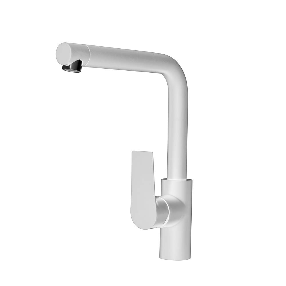 Galindo - Grifo de Cocina - Aroha - Mod. 4608816 - Negro - Monomando para Instalación en Repisa - Caño Alto - 90 Grados - Caudal 20,9 l/min - Latón Cromado