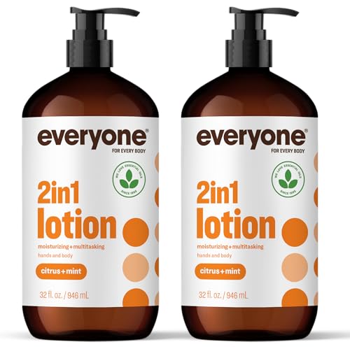 Everyone 2-in-1 Lotion for Hands/Body, 32 ounce (Pack of 2) Citrus and Mint made with Essential Oils for Men and Women