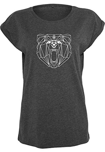 T-Shirt Workout Lockeres pour Femme Col Rond Gris Foncé L