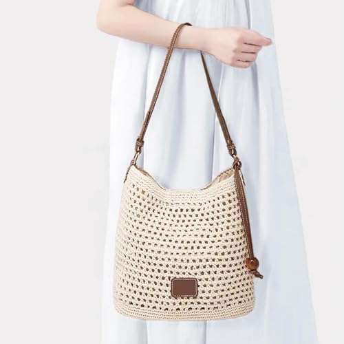 Eiyye Crochet Bag for Women Macrame Purse Handwoven Boho Shoulder Bag Lightweight Summer Beach Purse for Beach, Travel, Casual Daily Use4