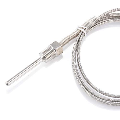 Waterproof K Type Grounded Thermocouple - Jaybva Temperature Sensor Probe For Pid Temperature Controller Two Wire Stainless Steel Npt 1/4 Inch Pipe Thread 0~500℃ With 2M Insulation Lead Shield Wire #TOP3