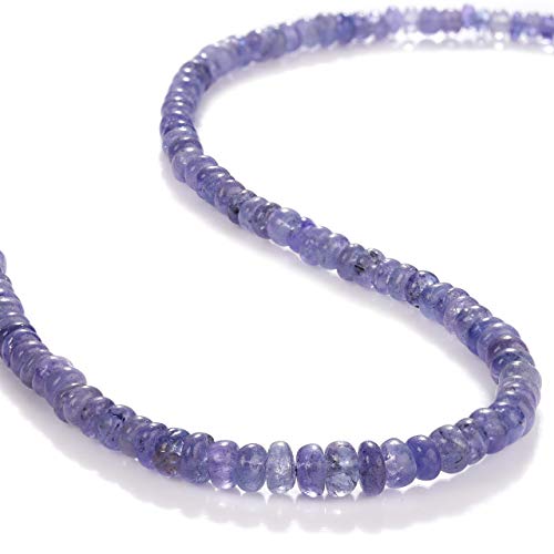 Collana di perle di tanzanite naturale, gioielli