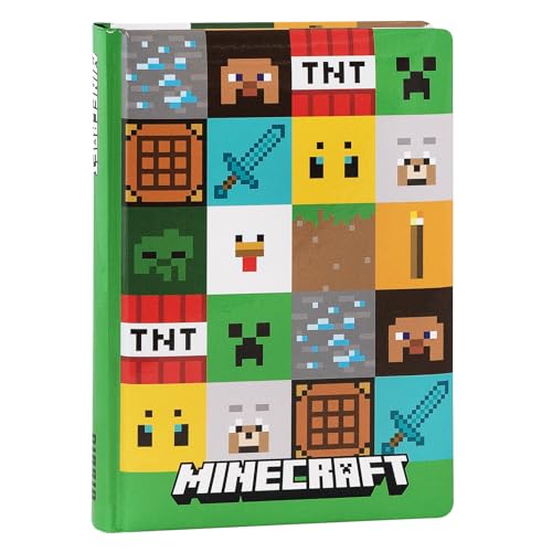 MINECRAFT - Diario Scuola Ufficiale Minecraft, Diario 12 Mesi per Bambini e Ragazzi, con Copertina Imbottita, 320 Pagine Colorate, Ideale per Scuola Elementare e Media, 13x17.8 cm