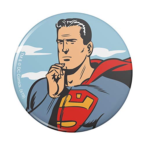 Superman Thinking Pinback Button Pin