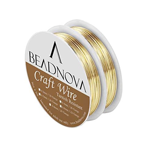 BEADNOVA Bare Copper Wire (Gold Plated, 22 Gauge) Cover