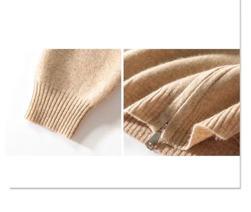 Men's Merino Wool Knit Cardigan Sweater Stand Collar Long Sleeve Zipper Fall Winter Office Outerwear2