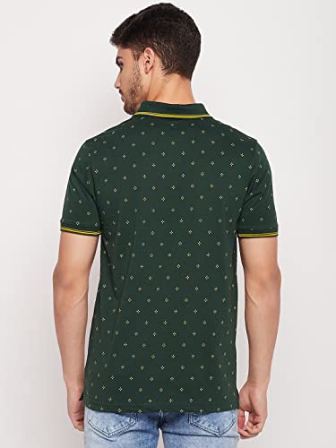Image of UNIBERRY Men's Cotton Blend Half Sleeve Printed Polo Neck T-Shirt Has A Short Sleeve & Pocket On ChestBZRMT6-MR