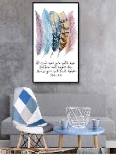 Impression toile chrétienne oiseaux TONGYINLI, le cadeau spirituel idéal avec cadre 20 x 30 cm