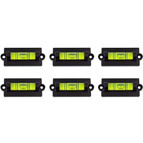 Nivel de Burbuja pequeño portátil, Nivel magnético para Caravana, Marco de Nivel de Burbuja Mini, se Puede Utilizar para carpintería, maquinaria, Instrumento, trípode (Color : A-Black, Size : 6pcs)