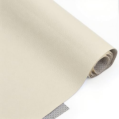 Yuragim Similpelle al metro, 100 x 140 cm, tessuto in pelle al metro, impermeabile, in similpelle, tessuto al metro, in pelle, colore beige, regalo per Pasqua, Eid fai da te