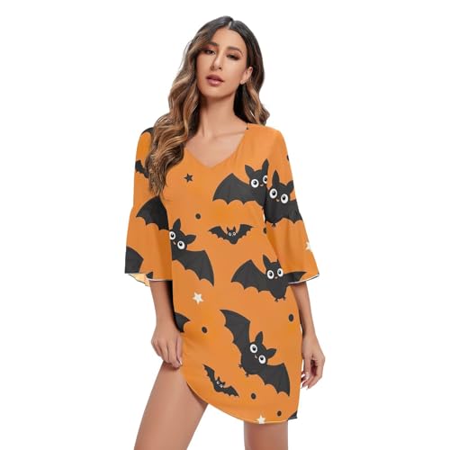 Robe courte orange en mousseline pour vos cocktails et soirées d'été