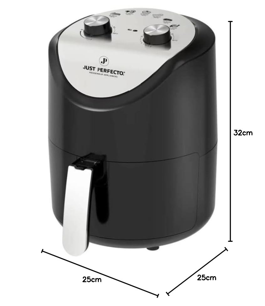 JUST PERFECTO 3.5 L Airfryer 1200 W med Timer och Grillplatta Grön
