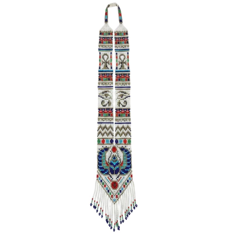 Collier ukrainien Gerdan fait main en perles de rocaille motif Lotus unique