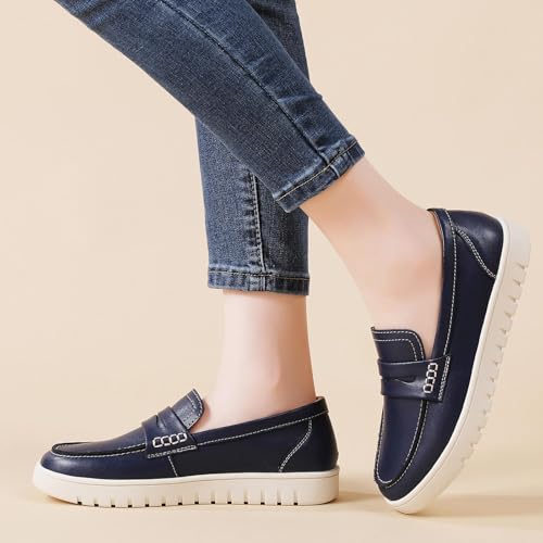 Image of QAE Loafers for Women Penny Loafers Slip On Sneakers Womens Shoes Dressy Casual Comfortable Ladies Summer Shoes