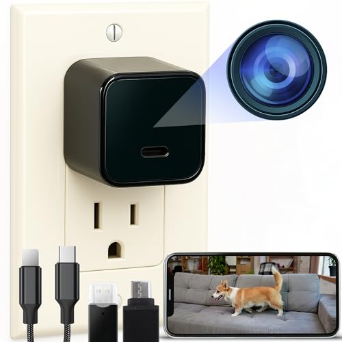 ALPHA TECH Indoor Camera Charger – 160° Hidden View Smart Camera – Full HD 1080p Plug-in Device – Al...