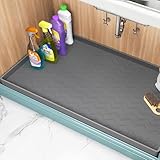 TigeJoy 34" x 22" Under Sink Mats for Kitchen Waterproof, Leak-Proof Silicone Mat Sink Protector and Cabinet Liner, Kitchen Essentials Organizer and Storage, Boot or Shoe Tray, Pet Feeding Mat