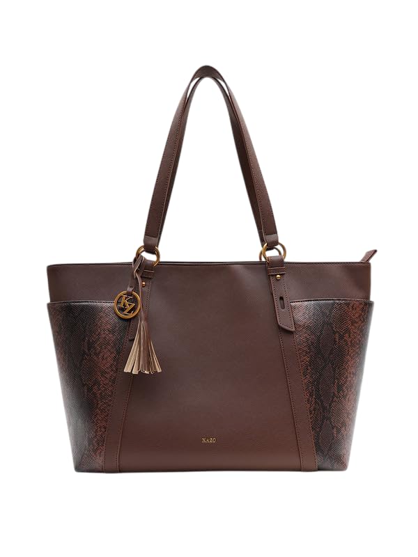 Image of Kazo Karl Tote | Premium Faux Leather Handbag for Women | Minimalist Structured Shopper for Work & Transit